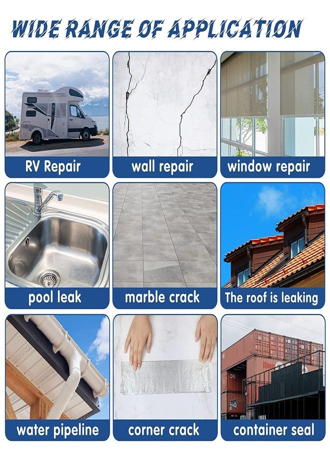 CRAZYABBS Leakage Repair Waterproof Tape for Pipe Leakage Roof Water Leakage Solution Aluminium Foil Tape Waterproof Adhesive Tape Sealing Butyl Rubber Tape for Surface Crack, Pipe Rupture - Image 4